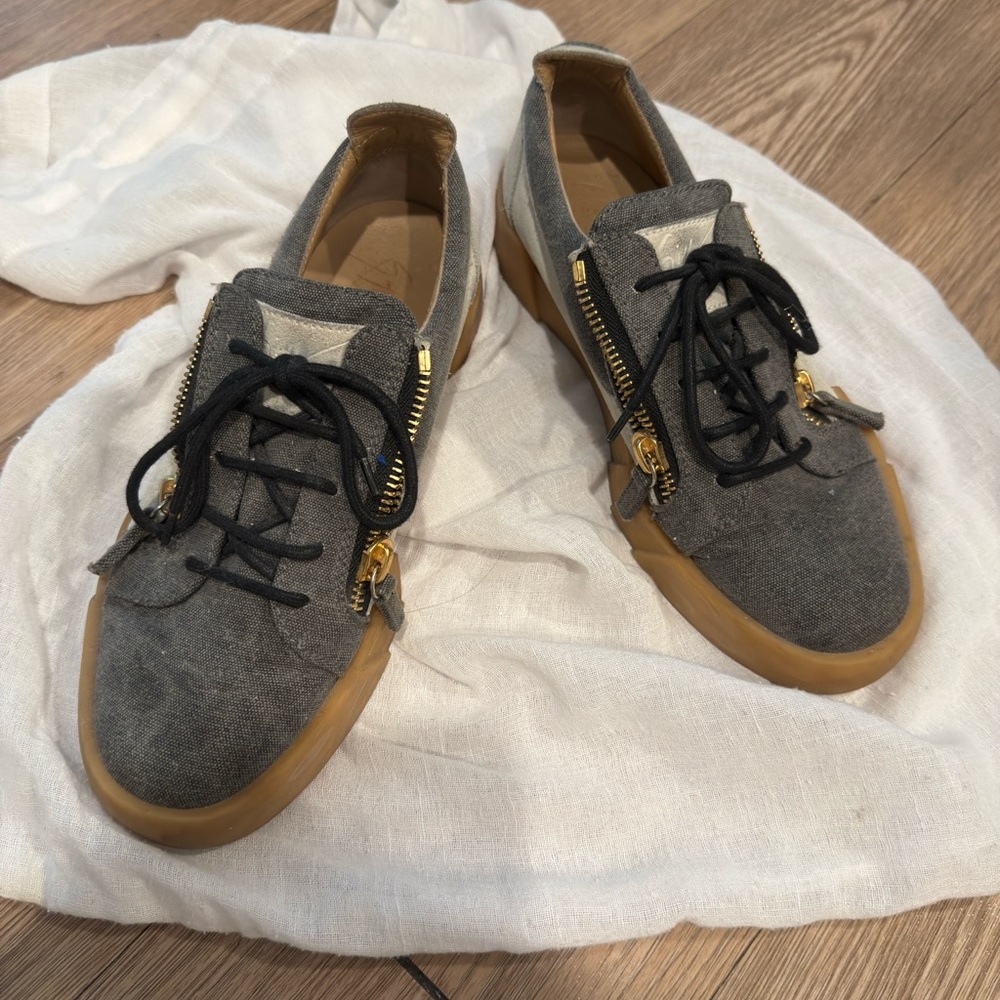 Giuseppe Zanotti Charcoal and Camel Sneakers
